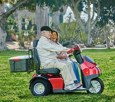 Afiscooter S3 / S  - Dual Wide Seat Two Person Scooter - Couple Enjoying an Outing