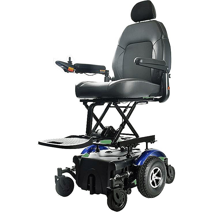 Vision Super P3274 w/10" Elevating Seat Lift Heavy Duty Power Chair - Captain's Seat - Blue Color - By Merits Health