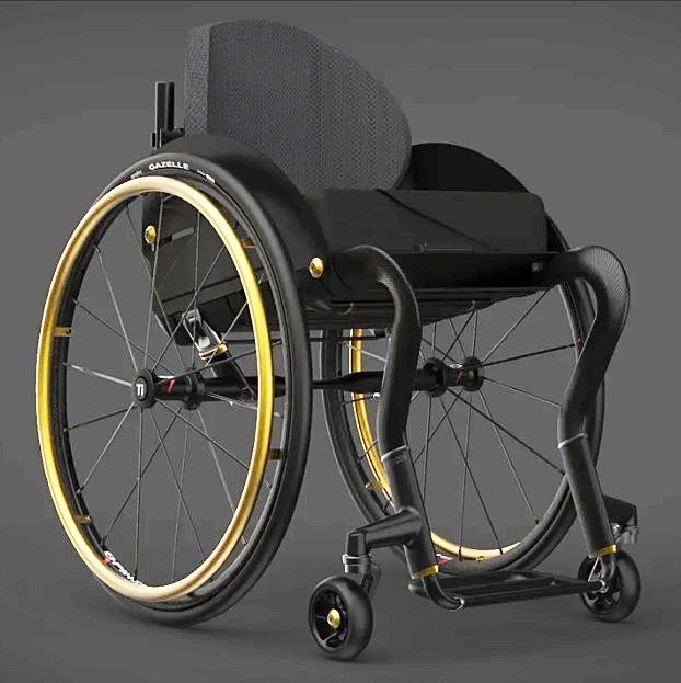 TiLite CR1 Rigid Carbon Fiber Frame Wheelchair - Anodized Gold Color - By TiLite