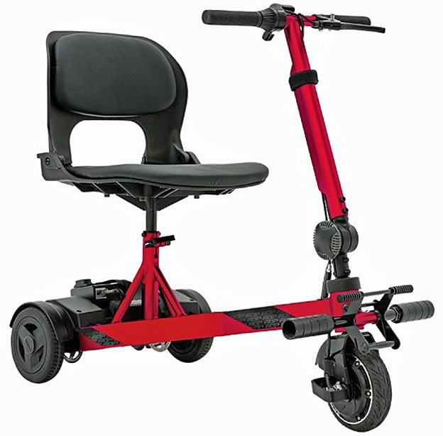 iRide®2 - 3-Wheel Folding Scooter - Raspberry Color - By Pride Mobility