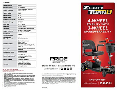 Zero Turn 8 - 4-Wheel Travel Scooter (Jazzy Zero Turn Scooter) Brochure