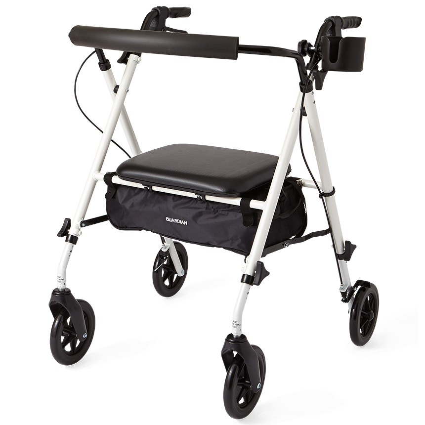 Luxe Rollator Small to Tall-Size Extra-Wide MDS86835W Rolling Walker 