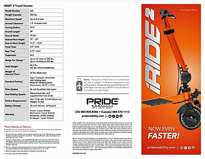 iRide®2 - 3-Wheel Folding Scooter Brochure