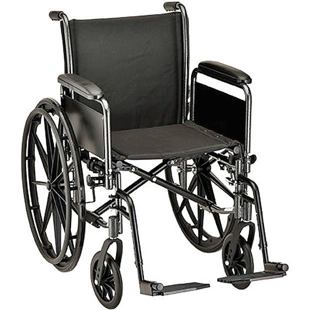 Nova 5186S 18" Basic Steel Wheelchair Detachable Full Arm - Swing Away Footrests