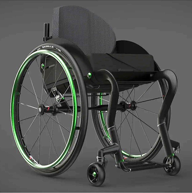 TiLite CR1 Rigid Carbon Fiber Frame Wheelchair - Anodized Green Color - By TiLite