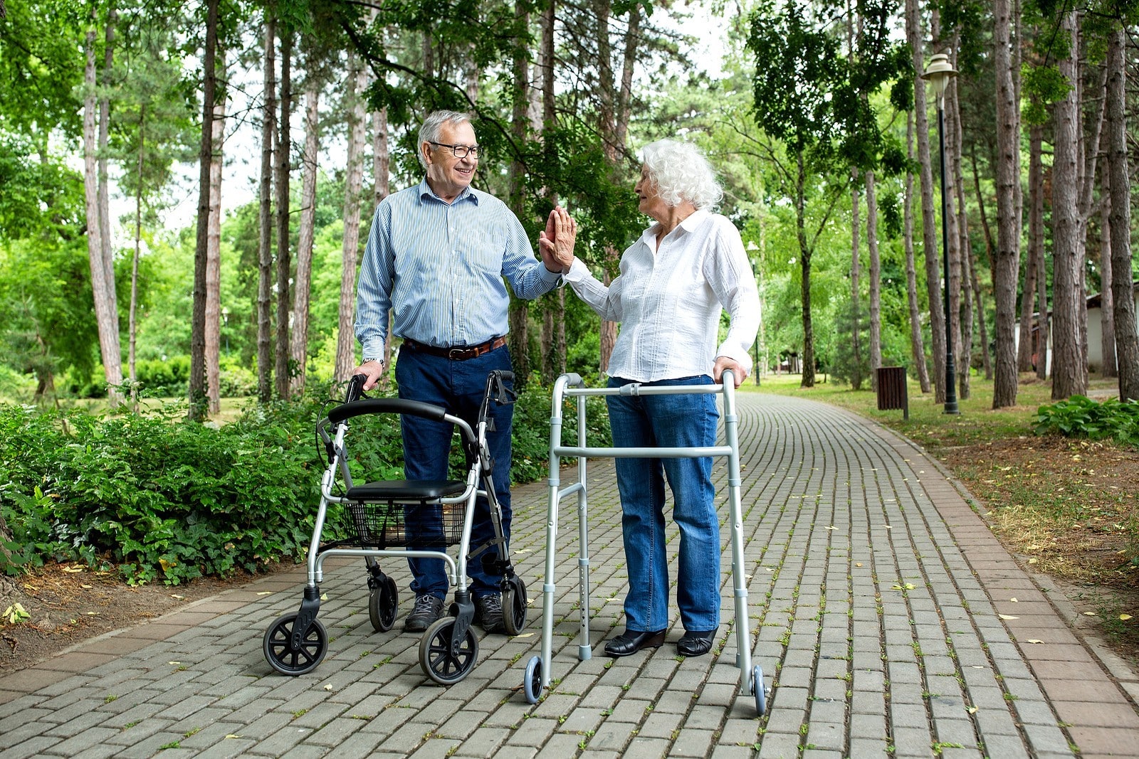 Walker User Enjoying a Walk with the Family