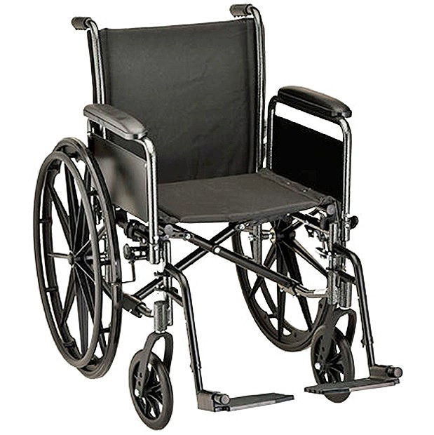 Nova 5181S 18-inch Basic Steel Wheelchair Detachable Full Arm - Swing Away Footrests