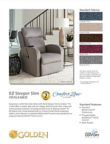 EZ Sleeper Slim PR763 Lift Chair Brochure 